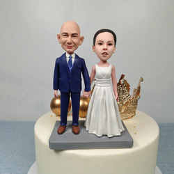 ケーキトッパー オーダーメイド 似顔絵プレゼント フィギュア人形ぬいぐるみ 結婚式祝い 周年記念日 夫婦 カップル 両親 6枚目の画像