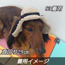 犬の帽子 麦わら帽子風☆コーンシルク 9枚目の画像