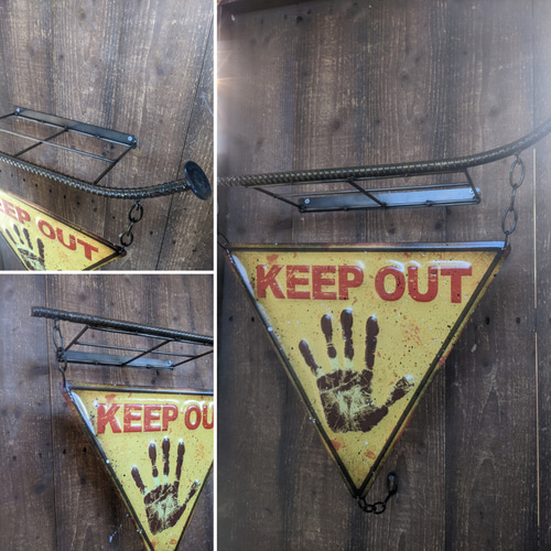 アメリカン 壁掛け看板 立入禁止 看板 防犯グッツ #インダストリアル