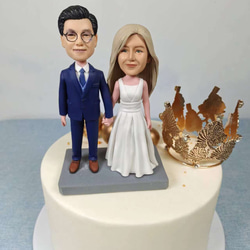 ケーキトッパー オーダーメイド 似顔絵プレゼント フィギュア人形ぬいぐるみ 結婚式祝い 周年記念日 夫婦 カップル 両親 4枚目の画像