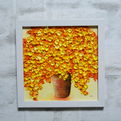 油絵 絵画 ミモザ【A4】 絵画 HR 通販 14165051|Creema 油絵 絵画 ミモザ【A4】 絵画 HR 通販 14165051|Creema
