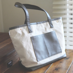 ♡パートナーともシェアできるマザーズbag グレー♡トートバッグ 帆布