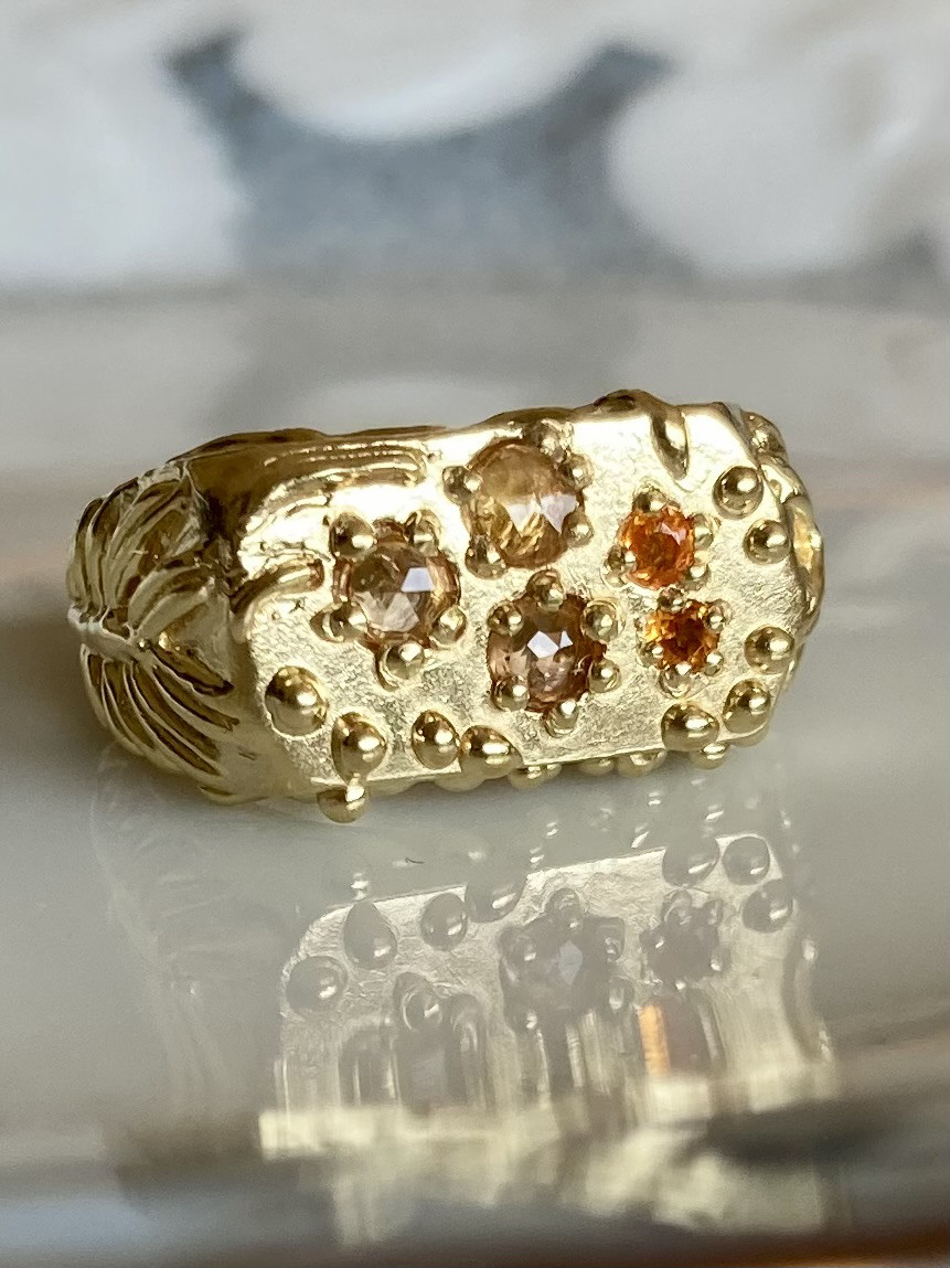 〜春の訪れ〜ミモザシグネットリング