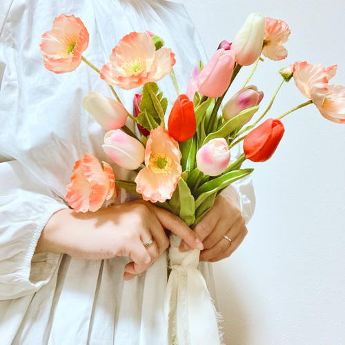 チューリップ ウェディングブーケ 花束 フォトウェディングや前撮りに