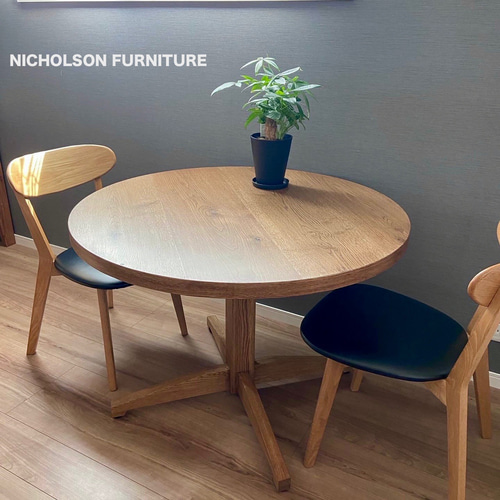 テーブル脚 木製一本脚 十字タイプ オーク材（スリーサイズ）［ 定番品