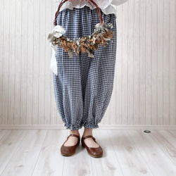 ドロワーズパンツ　ellie エリー　ハンドメイド　綿　麻　ナチュラル服 受注製作】ドロワーズパンツ(キナリ)｜ハンドメイド大人服ELLIE