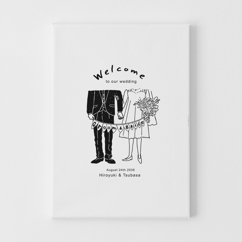 イラストウェルカムボード │ウェディング 結婚式 新郎新婦イラスト