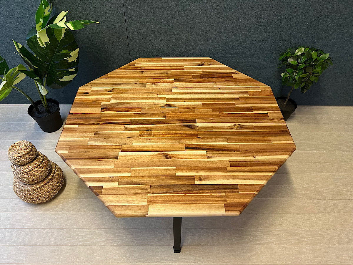 【送料無料】 ローテーブル 8角 90cm アカシア 折りたたみ脚