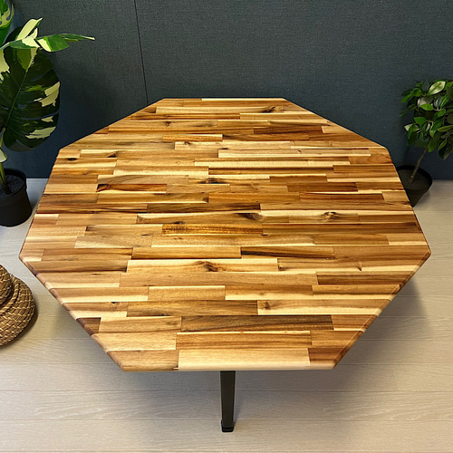 送料無料】 ローテーブル 8角 90cm アカシア 折りたたみ脚 ロー