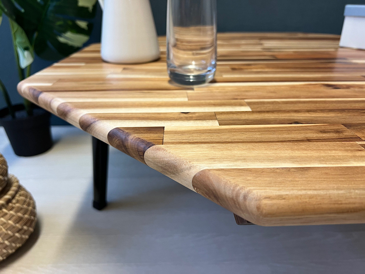 【送料無料】 ローテーブル 8角 90cm アカシア 折りたたみ脚