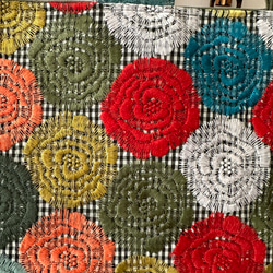 刺繍シリーズ　Mバンブーバッグ　「モネのバラ」 和装にも… 5枚目の画像