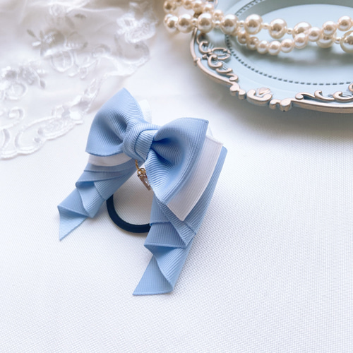 リボンヘアゴム リボン足の可愛い カラーリボン チャーム有無 選択