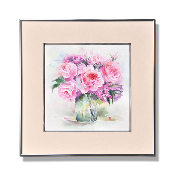 水彩画 1点物 薔薇の絵 忍び込ん 額なし 原画 水彩画 1点物 薔薇の絵 忍び込ん 額なし 原画