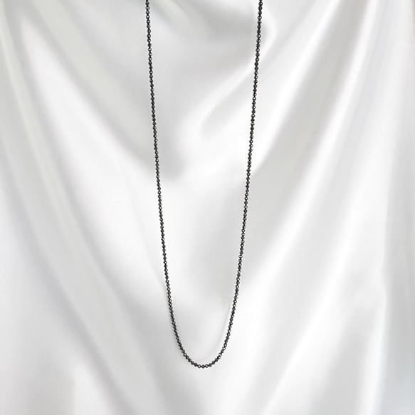 【受注制作】hematite longnecklace / 3ｍｍオールノット 90cm 3枚目の画像