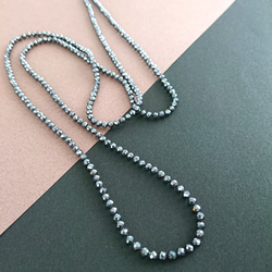 【受注制作】hematite longnecklace / 3ｍｍオールノット 90cm 1枚目の画像