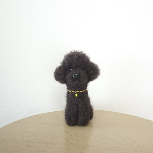 羊毛フェルト 犬 トイプードル ブラック 羊毛フェルトトイプードルブラック