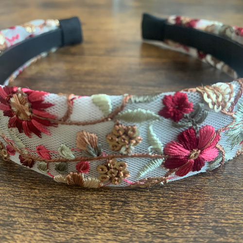 花柄刺繍カチューシャ カチューシャ mignon gallery 通販 花柄刺繍カチューシャ カチューシャ mignon gallery 通販