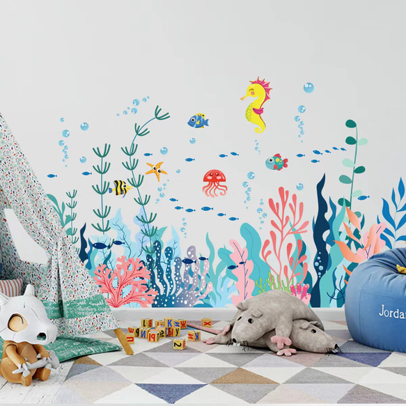 超希少ダッチアクアリウムの聖書 Das Wunder im Wohnzimmer ウォールステッカー SY29 海底世界 珊瑚 魚 癒す DIY 壁紙