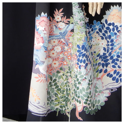 着物リメイク　黒留チュニックワンピース   フリーサイズ  kimono 4枚目の画像