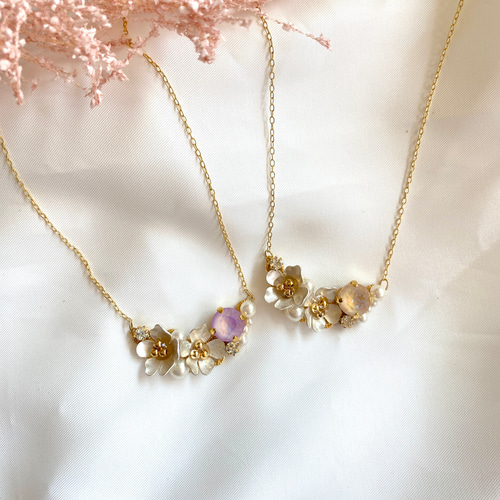 creema限定】白桜のアクセサリーセット(アイボリー) イヤリング