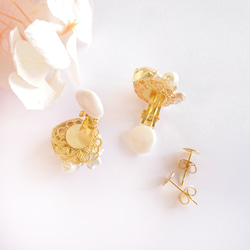 【Creema獨家】白櫻花飾品套裝（象牙色） 第10張的照片