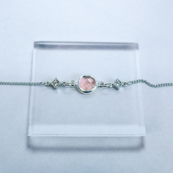 桜色のクリスタルガラスのブレスレット　　シルバー金具 11枚目の画像