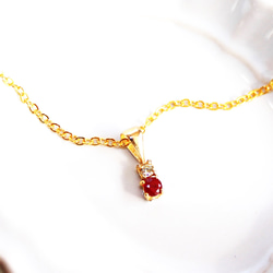 - petit - k18+k18gp Diamond & Ruby Pendant Top 3枚目の画像