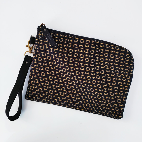 Half zipper clutch bag #028  ✴母子手帳/通帳ケース/お薬手帳ケース 2枚目の画像