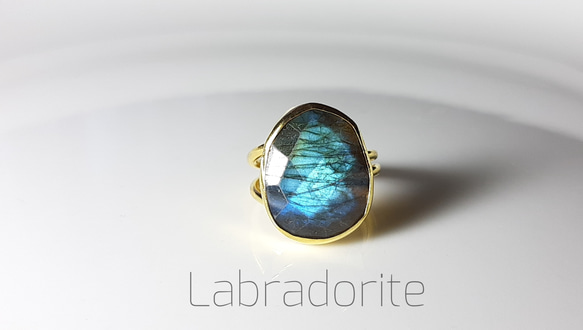 最新作★『Labradorite』の世界でひとつの天然石リング 3枚目の画像