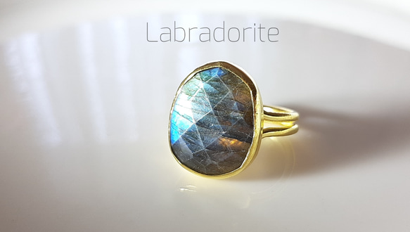 最新作★『Labradorite』の世界でひとつの天然石リング 2枚目の画像