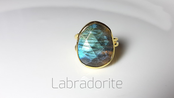 最新作★『Labradorite』の世界でひとつの天然石リング 4枚目の画像