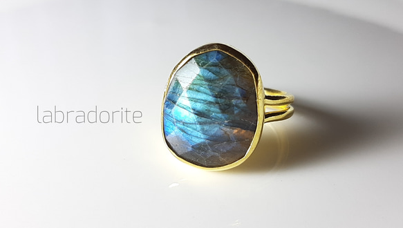 最新作★『Labradorite』の世界でひとつの天然石リング 1枚目の画像