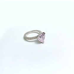 6カラット ハート ライトピンク 高炭素ダイヤモンド キラキラ ゴージャス リング 指輪 かわいい シンプル 普段使い 9枚目の画像