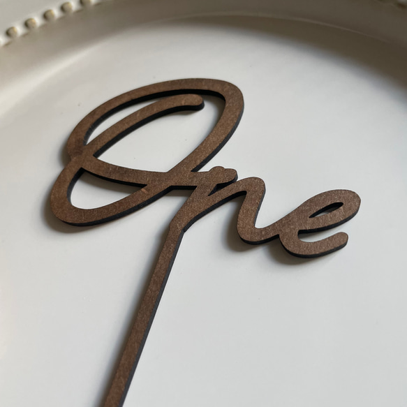cafeカラー 木製Oneケーキトッパー 5枚目の画像