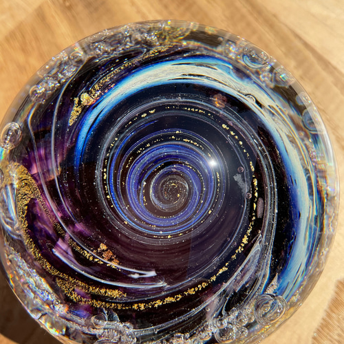 藤色 オバタ硝子工房 宙soraのペーパーウェイト ガラス パープル