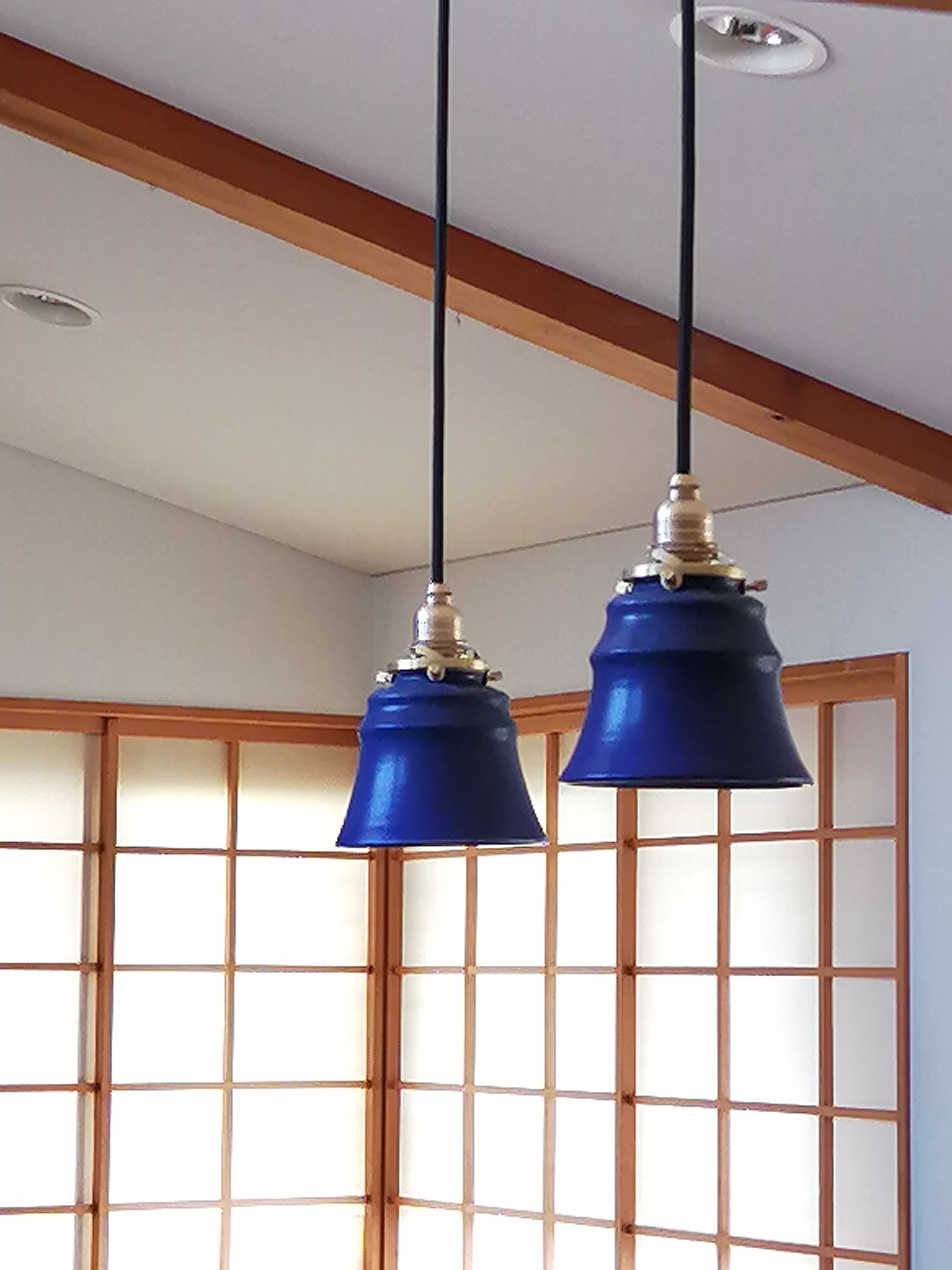 陶制ペンダントランプシェード　パウダーBlue