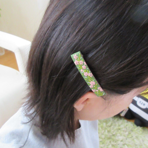 受注制作】菜の花の髪飾りバレッタ。6cm。「Creema限定」ポリマー