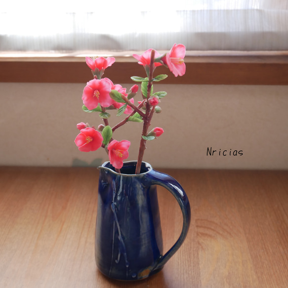 枯れない 木瓜の花 ✿クレイフラワー NO.H12-10K アートフラワー