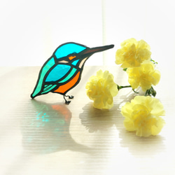 ガラスのカワセミ（ステンドグラス） 青い鳥 その他置物 cerry
