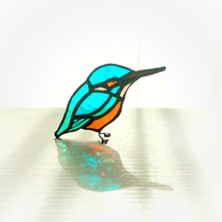 ガラスのカワセミ（ステンドグラス）　青い鳥 3枚目の画像