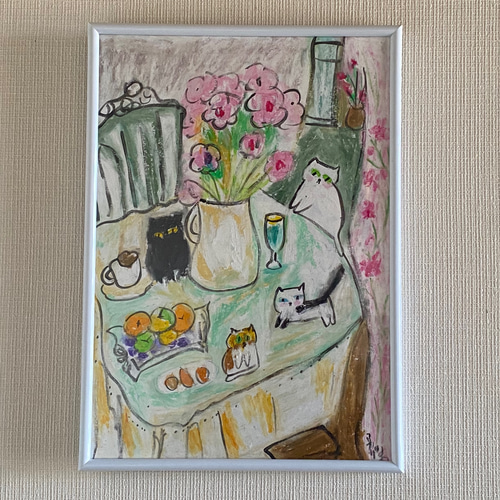 絵画 。手描き【部屋に漂う桜の香り】