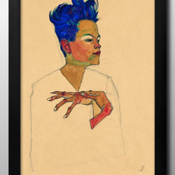 13125□ポスター 絵画 A3サイズ 『エゴン・シーレ 自画像』 アート