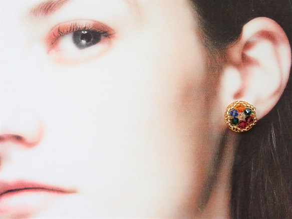 Dearest Collection　維多利亞風花型耳環　施華洛世奇水晶玻璃製　可轉耳夾　DE02G　❊空郵台灣5-7天 第7張的照片
