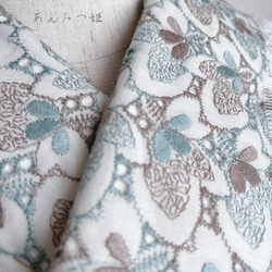 綿の刺繍半衿 青磁色と利休茶色【ラスト】 9枚目の画像