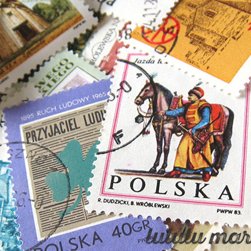 外国切手（ポーランド） 30枚 po-099 包装紙・ラッピングペーパー
