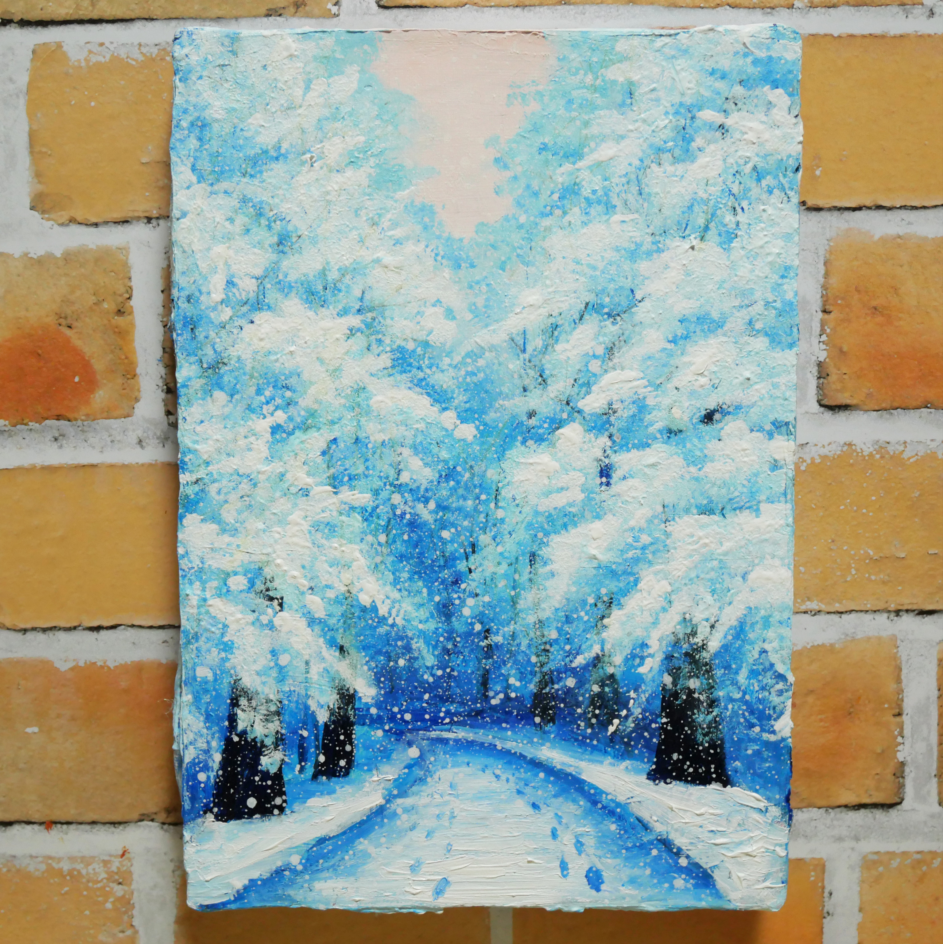 油絵 絵画 【雪景色】 絵画 HR 通販 15628973｜Creema(クリーマ)