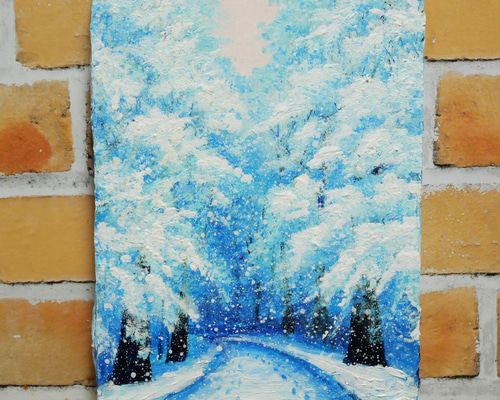 油絵 絵画 【雪景色】 絵画 HR 通販 15628973｜Creema(クリーマ)