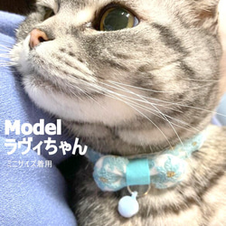 総レース*華やかお花のまるりぼん＊猫ちゃん首輪 7枚目の画像