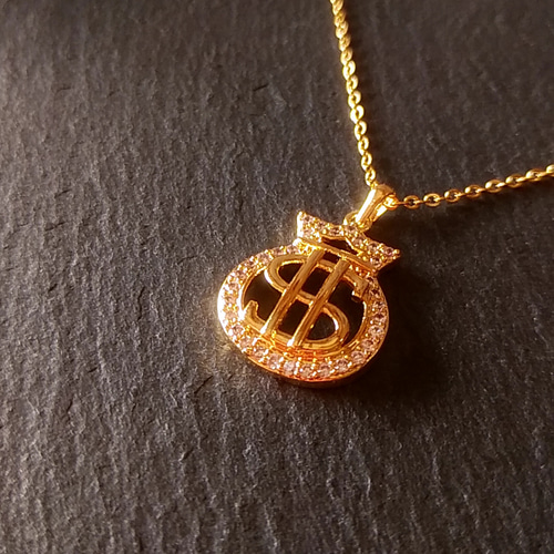 NK005 ＄ Dollar ネックレス／ドルマーク／マネー／運気／ラッキー