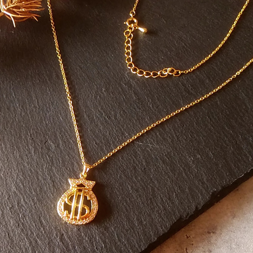 NK005 ＄ Dollar ネックレス／ドルマーク／マネー／運気／ラッキー